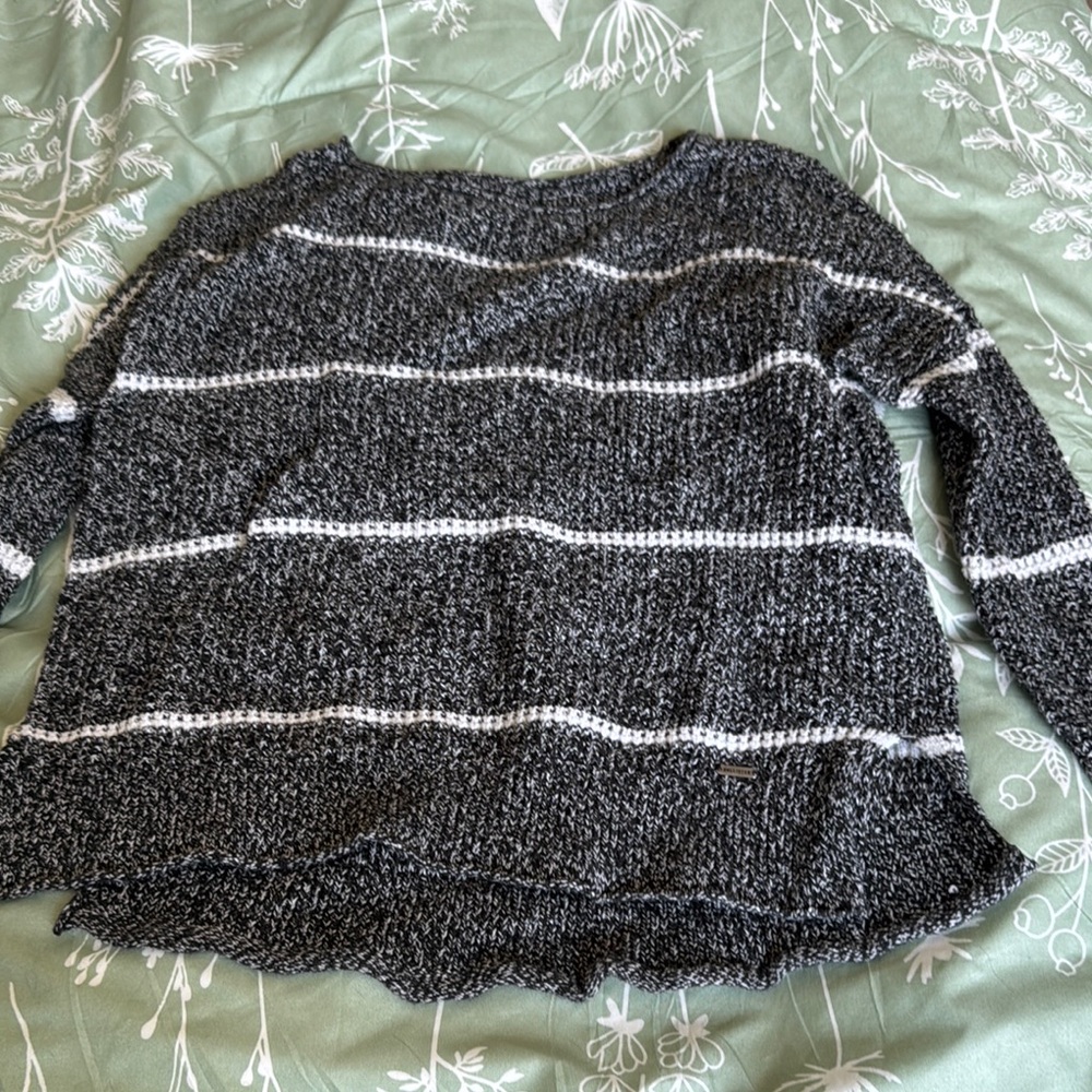 Hollister Black and White Striped Sweater